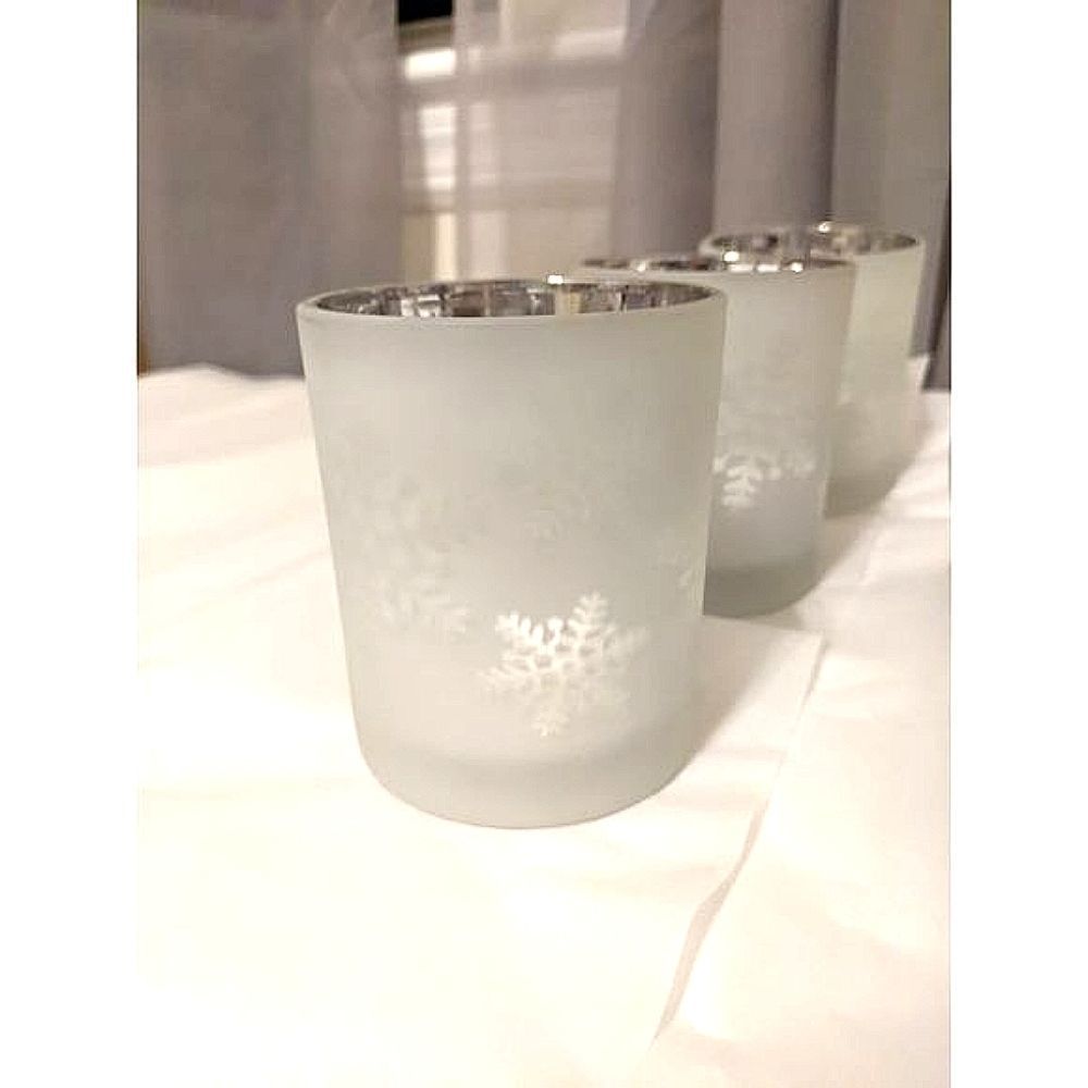 Set of 3 Slatkin & Co BBW Snowflake Dancing Tea Light Holder - Picture 2 of 8